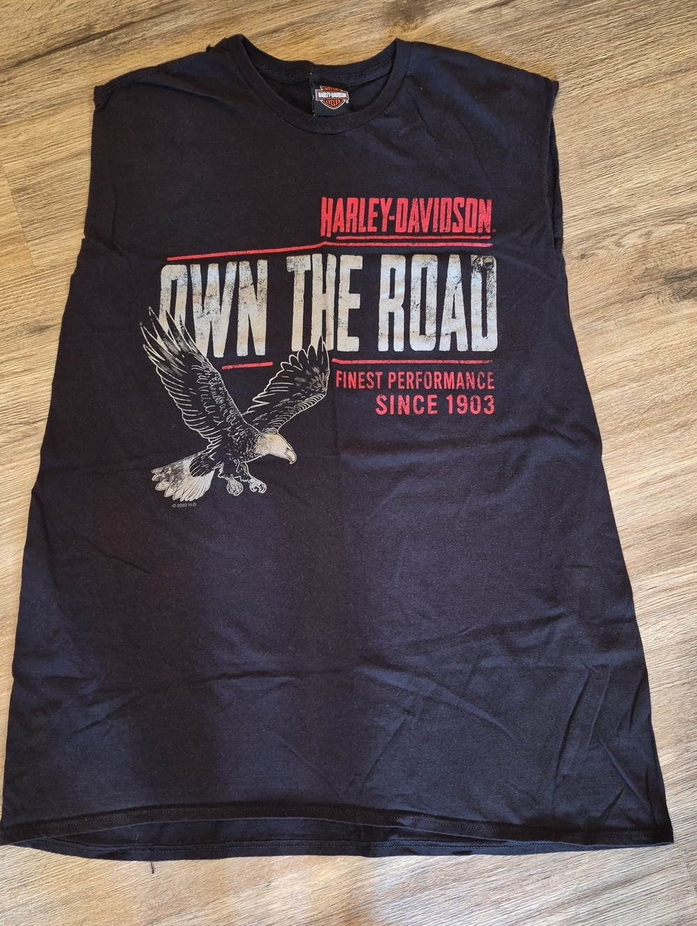 Harley-Davidson Black Tank with Red and Cream Eagle Graphic